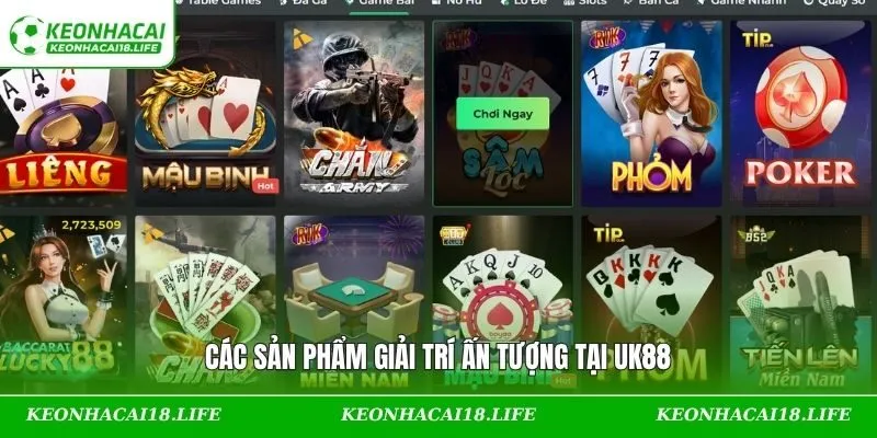 Các siêu phẩm giải trí ấn tượng tại UK88